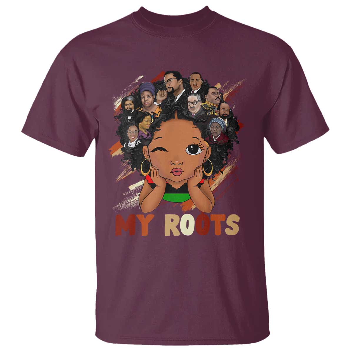Black African Girl T Shirt Black History Month Juneteenth Gift Afro Empowerment TS10 Maroon Print Your Wear