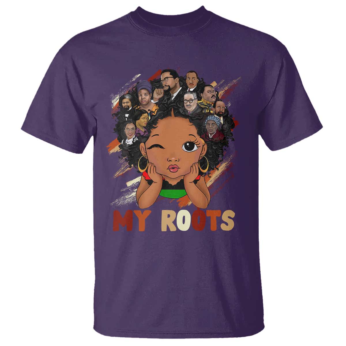 Black African Girl T Shirt Black History Month Juneteenth Gift Afro Empowerment TS10 Purple Print Your Wear