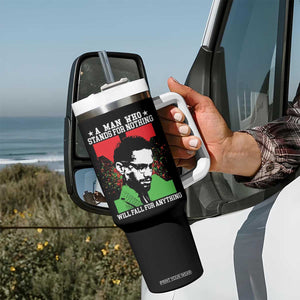 Malcolm X Quote Tumbler With Handle Retro A Man Who Stands for Nothing Black History TS10 Print Your Wear