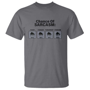 Funny Sarcastic T Shirt Chance Of Sarcasm Forecast Weather TS10 Charcoal Print Your Wear