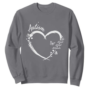 Autism Awareness Adaptation Sweatshirt Accept Adapt Advocate Love Heart TS10 Charcoal Print Your Wear