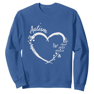 Autism Awareness Adaptation Sweatshirt Accept Adapt Advocate Love Heart TS10 Royal Blue Print Your Wear