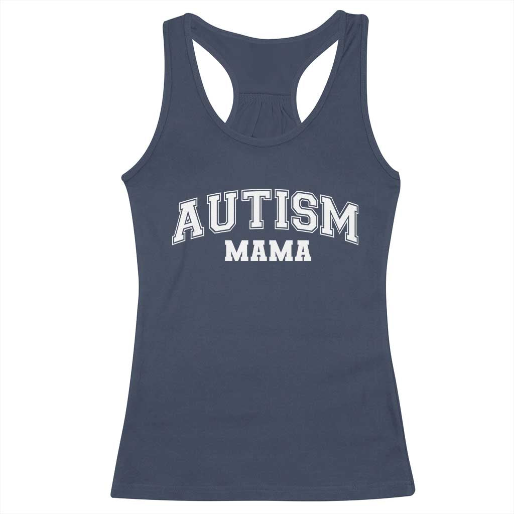 Autism Mama Racerback Tank Top Autistic Mom Blessed TS10 Navy Print Your Wear