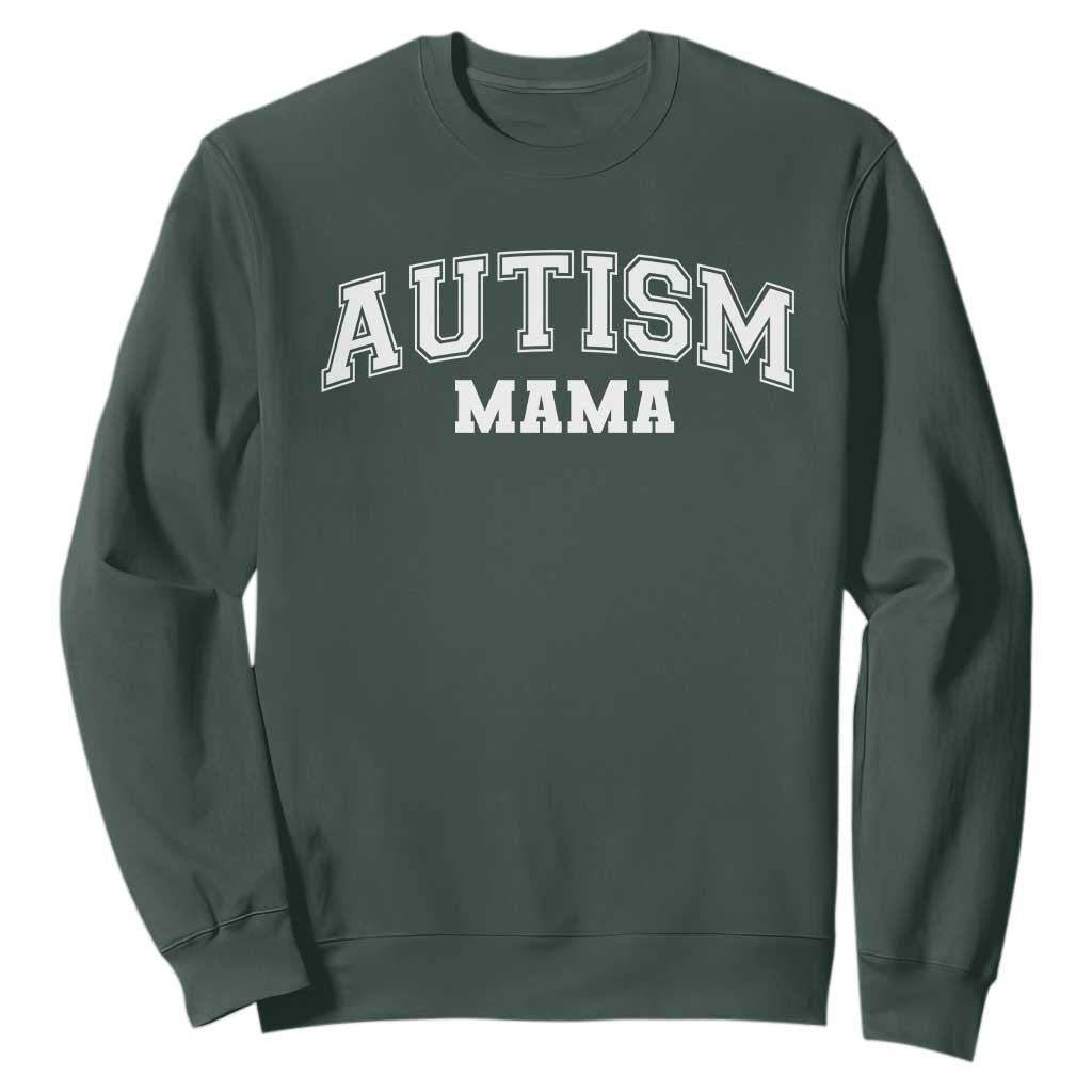 Autism Mama Sweatshirt Autistic Mom Blessed TS10 Dark Forest Green Print Your Wear