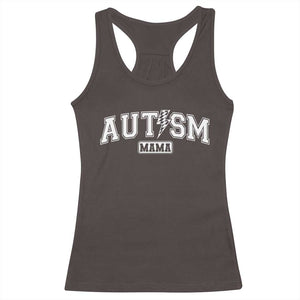 Autism Mama Lightning Bolt Checkered Racerback Tank Top Autistic Mom Blessed TS10 Dark Chocolate Print Your Wear