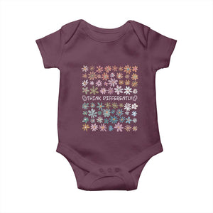 Autism Awareness Baby Onesie Think Differently Neurodiversity Sped Teacher TS10 Maroon Print Your Wear