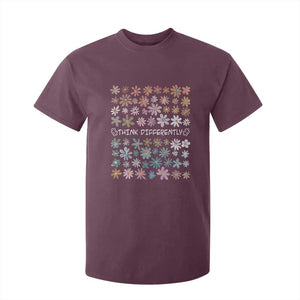 Autism Awareness T Shirt For Kid Think Differently Neurodiversity Sped Teacher TS10 Maroon Print Your Wear