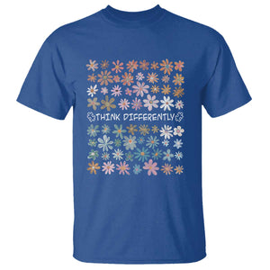 Autism Awareness T Shirt Think Differently Neurodiversity Sped Teacher TS10 Royal Blue Print Your Wear