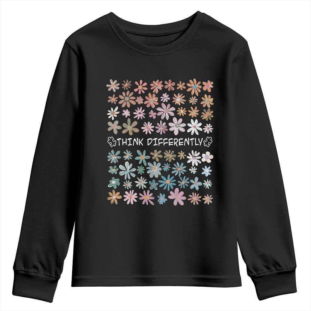 Autism Awareness Youth Sweatshirt Think Differently Neurodiversity Sped Teacher TS10 Black Print Your Wear