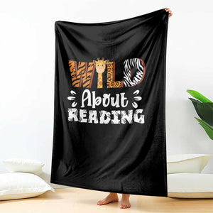 Wild About Reading Throw Blanket Cute Animal Print Reading Lover Kids Teachers TS10 Print Your Wear