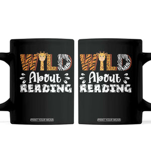 Wild About Reading Coffee Mug Cute Animal Print Reading Lover Kids Teachers TS10 Black Print Your Wear