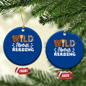 Wild About Reading Ceramic Ornament Cute Animal Print Reading Lover Kids Teachers TS10 1pc Blue Print Your Wear