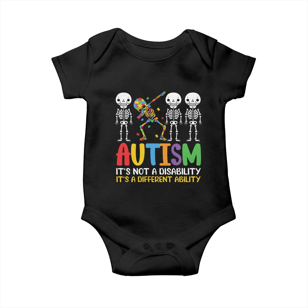 Autism Awareness Baby Onesie Skeleton Dabbing Autistic Kids TS10 Black Print Your Wear