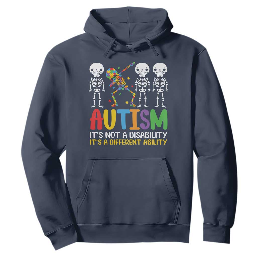 Autism Awareness Hoodie Skeleton Dabbing Autistic Kids TS10 Navy Print Your Wear