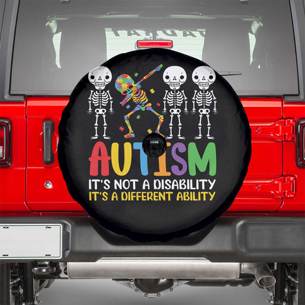 Autism Awareness Spare Tire Cover Skeleton Dabbing Autistic Kids TS10 Black Print Your Wear