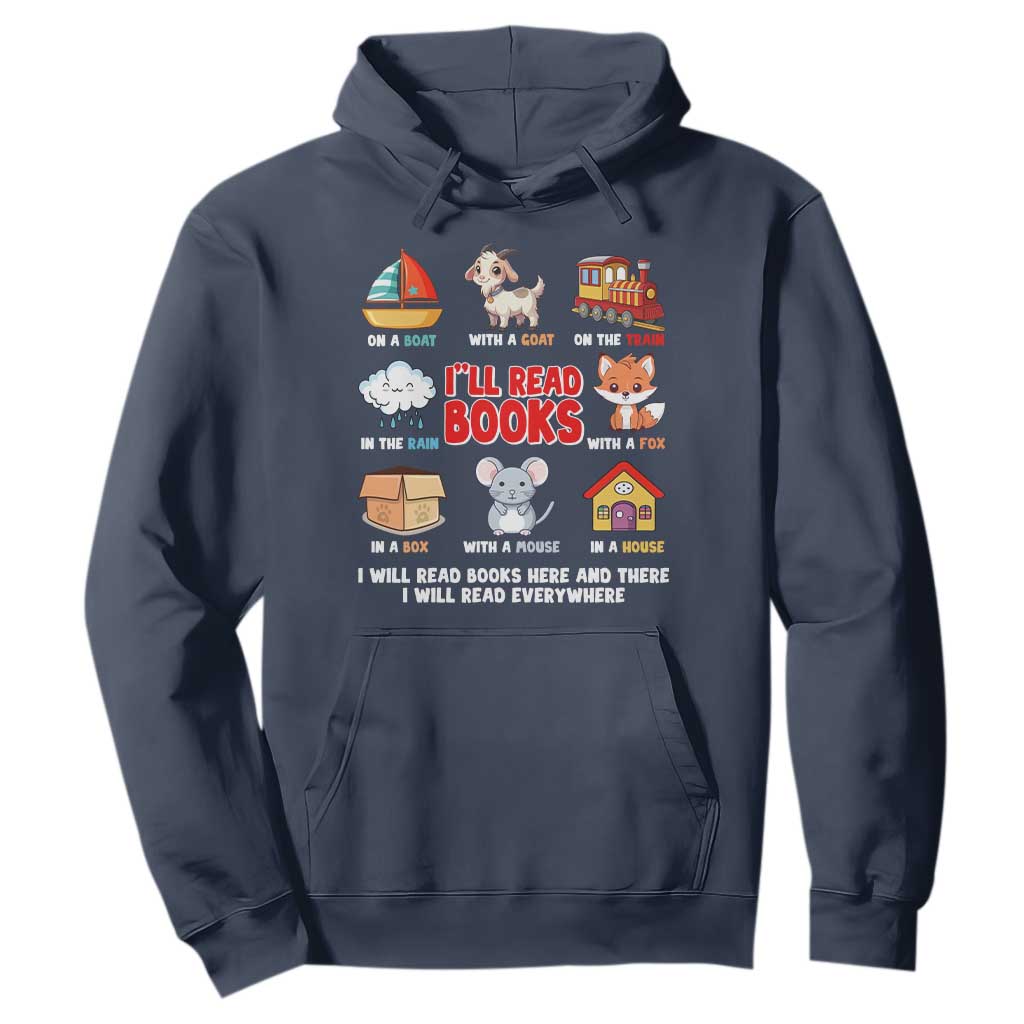 I Will Read Books On A Boat & Everywhere Reading Gifts Hoodie TS10 Navy Print Your Wear