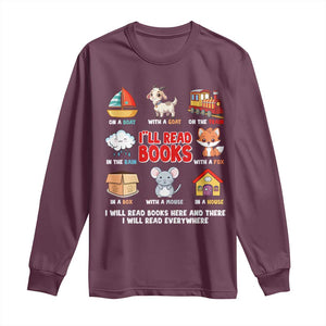 I Will Read Books On A Boat & Everywhere Reading Gifts Long Sleeve Shirt TS10 Maroon Print Your Wear