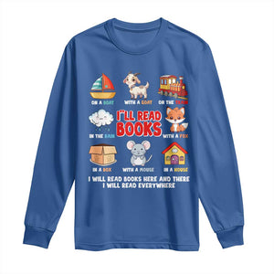 I Will Read Books On A Boat & Everywhere Reading Gifts Long Sleeve Shirt TS10 Royal Blue Print Your Wear