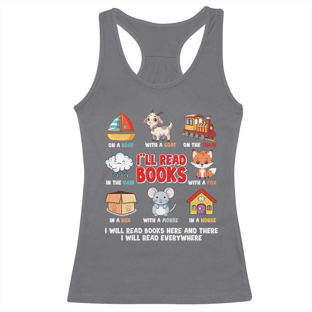 I Will Read Books On A Boat & Everywhere Reading Gifts Racerback Tank Top TS10 Charcoal Print Your Wear