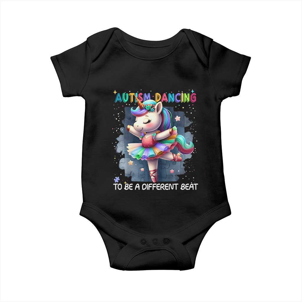Autism Awareness Unicorn Baby Onesie Ballet Dancing To A Different Beat TS10 Black Print Your Wear