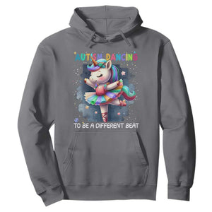 Autism Awareness Unicorn Hoodie Ballet Dancing To A Different Beat TS10 Charcoal Print Your Wear