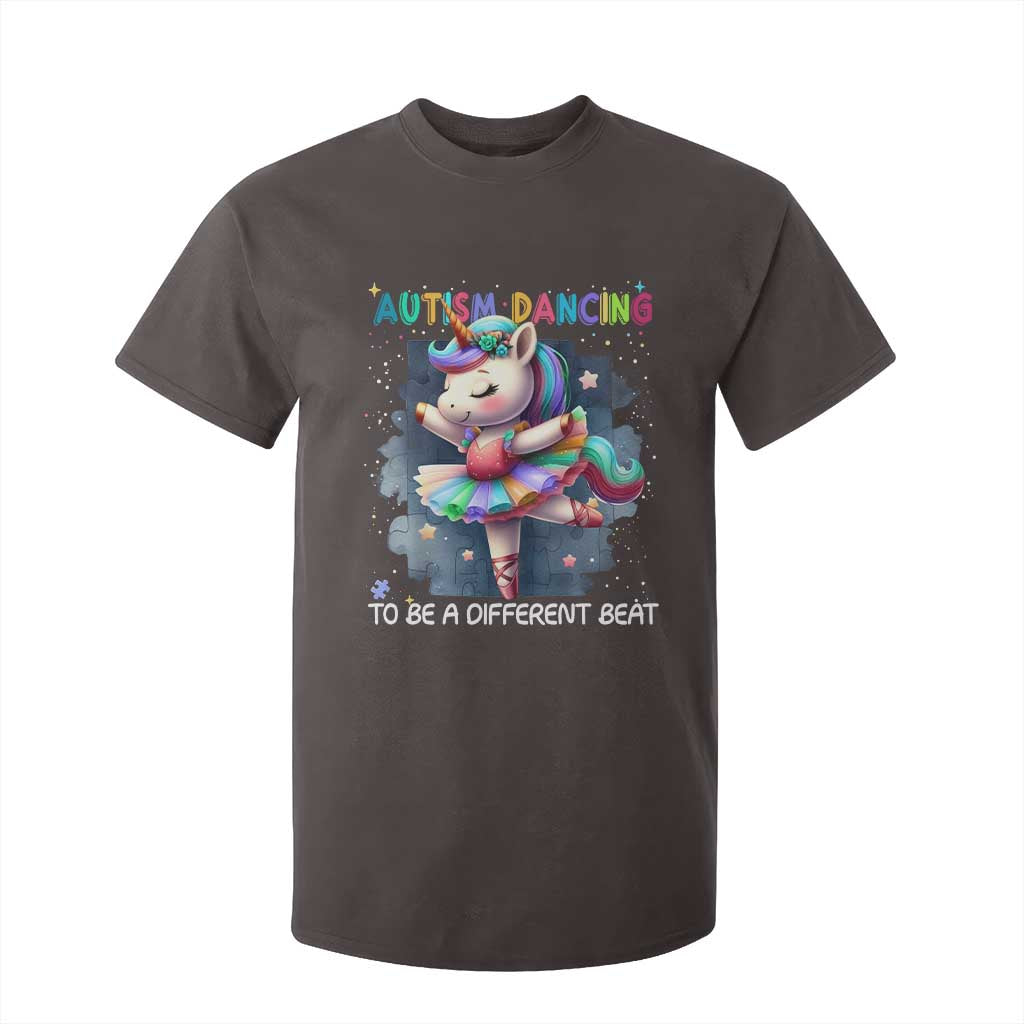 Autism Awareness Unicorn T Shirt For Kid Ballet Dancing To A Different Beat TS10 Dark Chocolate Print Your Wear