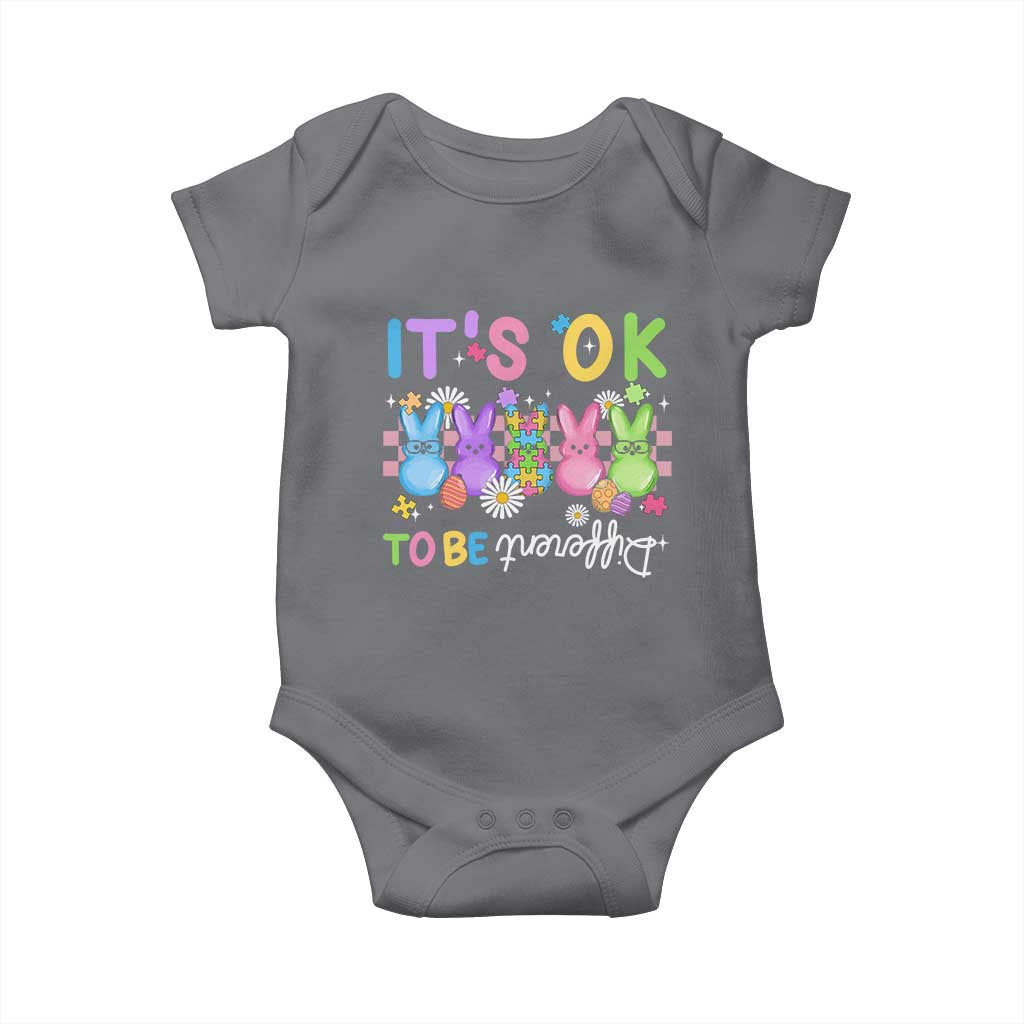 Its Okay To Be Different Baby Onesie Bunny Puzzle Autism Awareness Easter TS10 Charcoal Print Your Wear