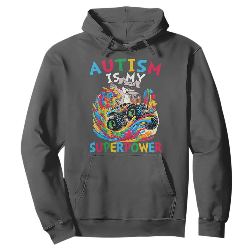 Autism Awareness Easter Hoodie Dabbing Bunny Monster Truck Lovers TS10 Dark Heather Print Your Wear