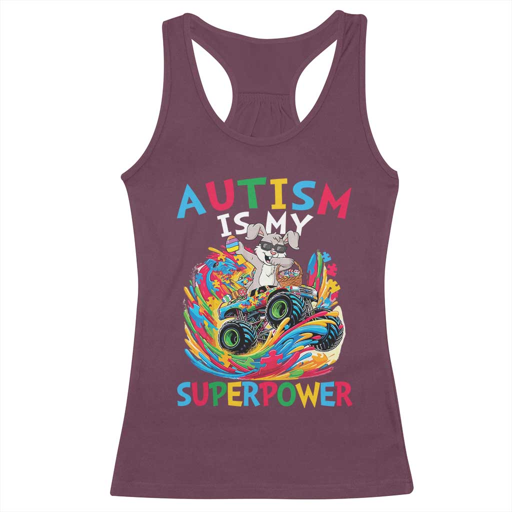 Autism Awareness Easter Racerback Tank Top Dabbing Bunny Monster Truck Lovers TS10 Maroon Print Your Wear