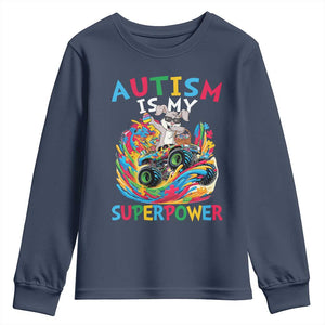 Autism Awareness Easter Youth Sweatshirt Dabbing Bunny Monster Truck Lovers TS10 Navy Print Your Wear