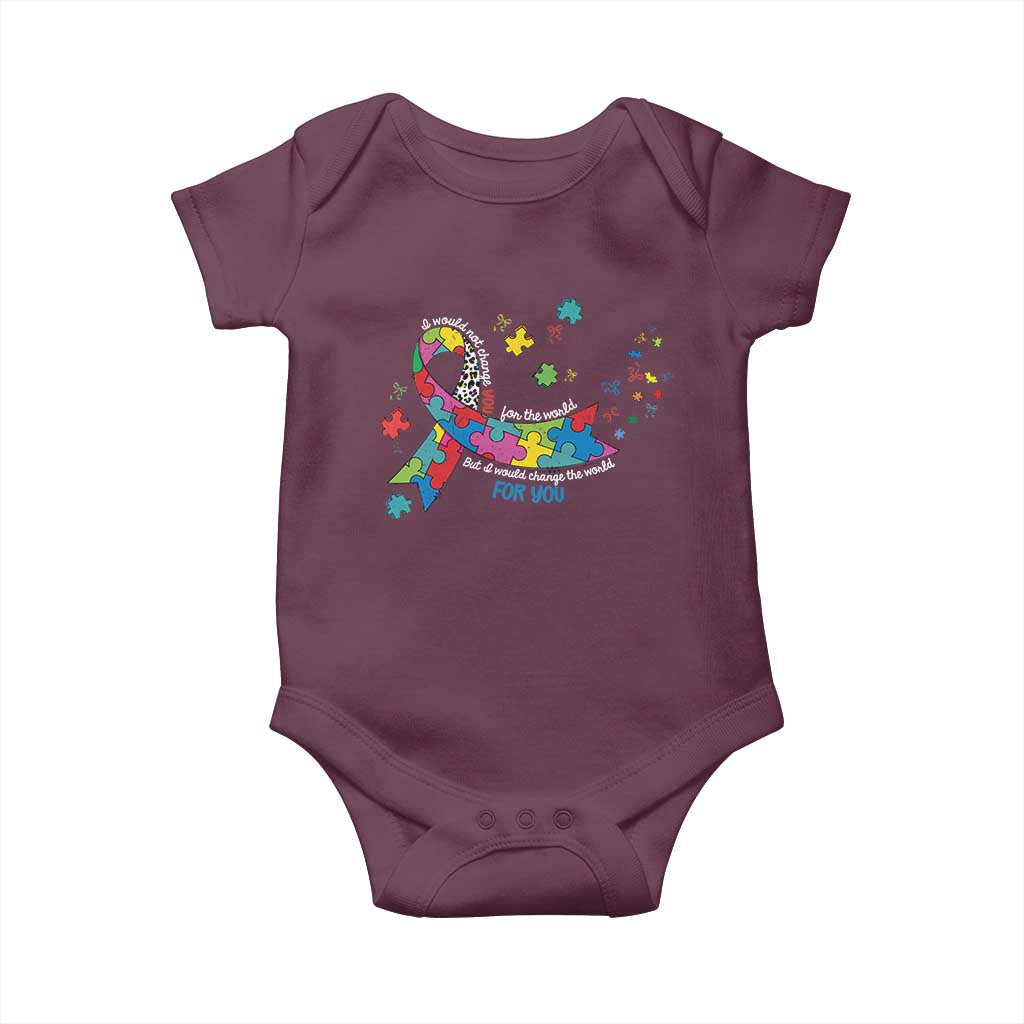 Autism Awareness Coquette Bow Baby Onesie Special Education Teacher TS10 Maroon Print Your Wear