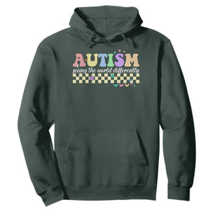 Autism Acceptance Month Hoodie Seeing the World Differently TS10 Dark Forest Green Print Your Wear