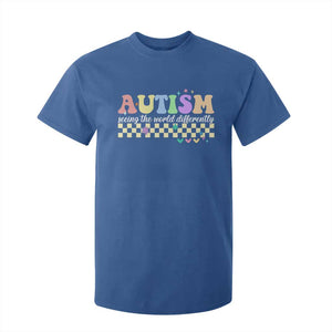 Autism Acceptance Month T Shirt For Kid Seeing the World Differently TS10 Royal Blue Print Your Wear