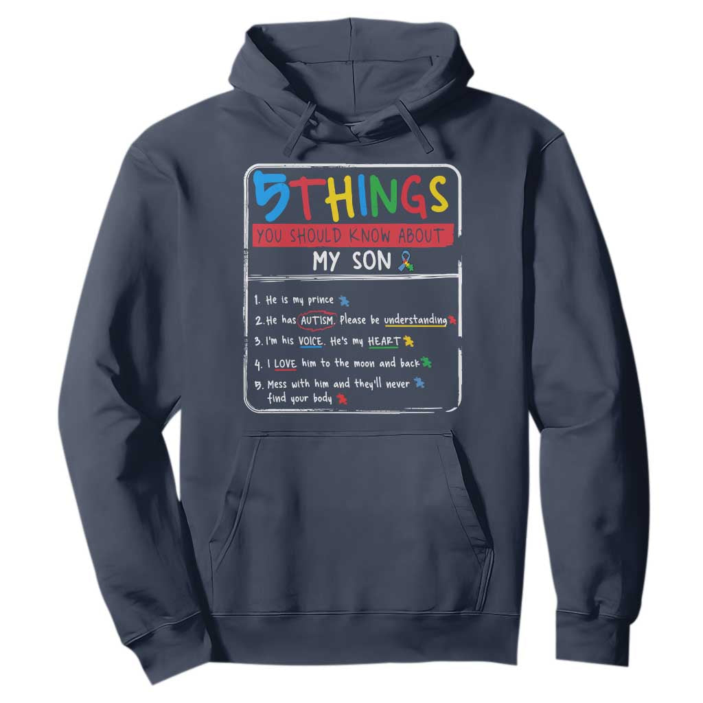 Autistic Son Autism Awareness Mom Dad Parents Hoodie - ASD Family Support Pullover TS10 Navy Print Your Wear