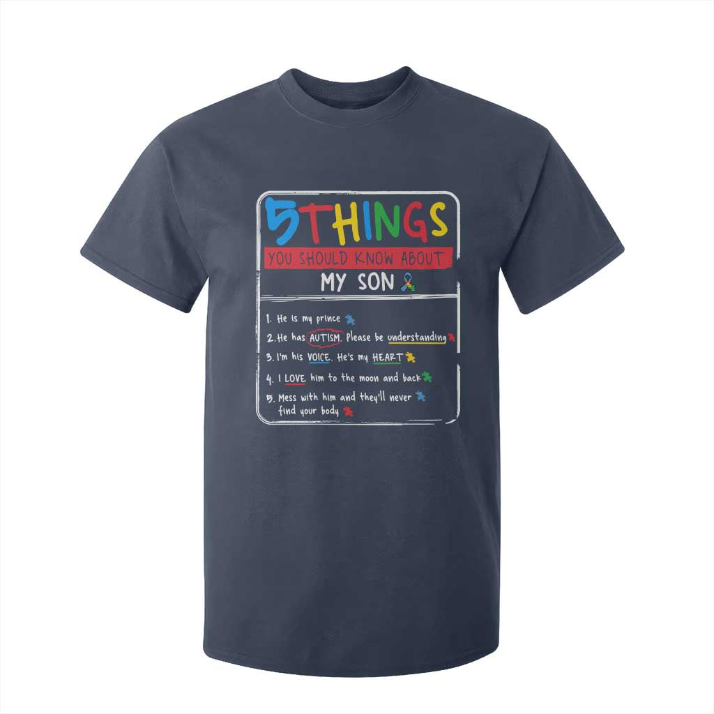 Autistic Son Autism Awareness Mom Dad Parents T Shirt For Kid TS10 Navy Print Your Wear