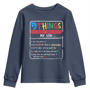 Autistic Son Autism Awareness Mom Dad Parents Youth Sweatshirt TS10 Navy Print Your Wear