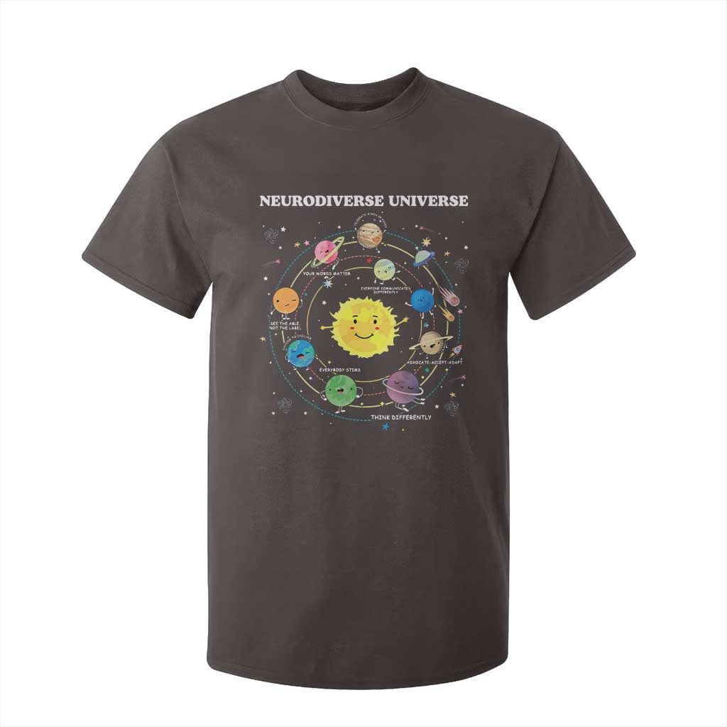Autism Awareness T Shirt For Kid Neurodiverse Universe Sped Teacher TS10 Dark Chocolate Print Your Wear