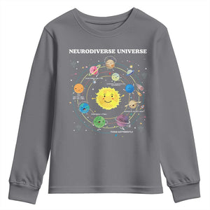 Autism Awareness Youth Sweatshirt Neurodiverse Universe Sped Teacher TS10 Charcoal Print Your Wear