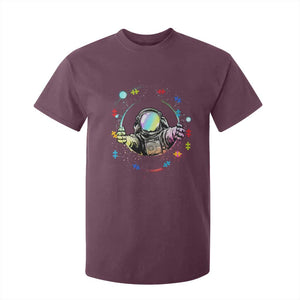 Astronaut Autism Awareness T Shirt For Kid Space Autistic Kids Sped Teacher TS10 Maroon Print Your Wear