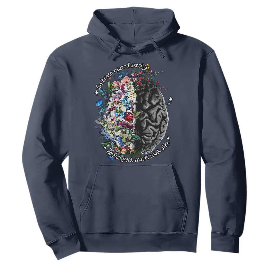 Autism Awareness Hoodie Neurodiversity All Great Minds Don't Mind Alike TS10 Navy Print Your Wear