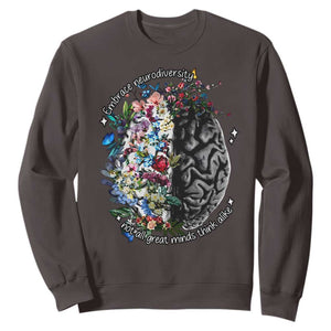 Autism Awareness Sweatshirt Neurodiversity All Great Minds Don't Mind Alike TS10 Dark Chocolate Print Your Wear