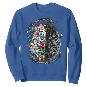 Autism Awareness Sweatshirt Neurodiversity All Great Minds Don't Mind Alike TS10 Royal Blue Print Your Wear