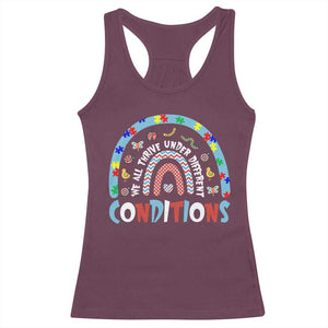 Autism Awareness Racerback Tank Top Sped Education Teacher Rainbow Reading TS10 Maroon Print Your Wear