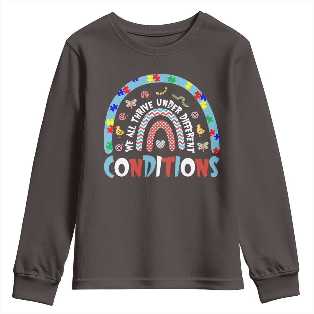 Autism Awareness Youth Sweatshirt Sped Education Teacher Rainbow Reading TS10 Dark Chocolate Print Your Wear