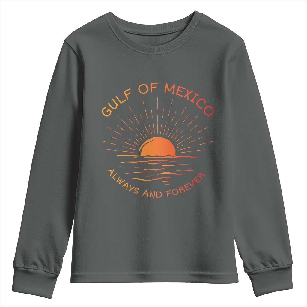 Gulf of Mexico Youth Sweatshirt Always and Forever Sunny Vibes TS10 Dark Heather Print Your Wear