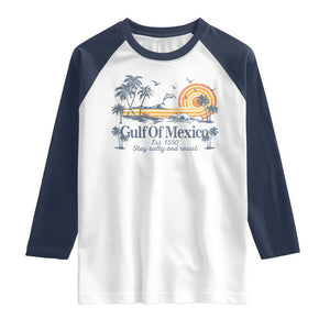 Gulf of Mexico Raglan Shirt Always And Forever Resist TS10 White Navy Print Your Wear