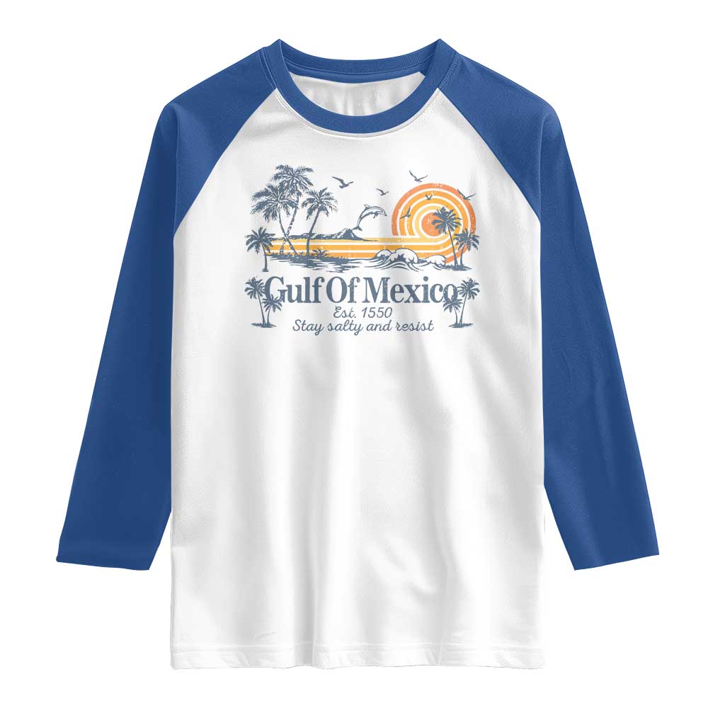 Gulf of Mexico Raglan Shirt Always And Forever Resist TS10 White Royal Print Your Wear