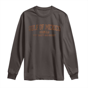 Gulf of Mexico Long Sleeve Shirt Est 1550 and Forever Retro Mexican Beach TS10 Dark Chocolate Print Your Wear