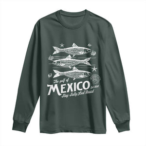 Gulf of Mexico Long Sleeve Shirt Golfo de México 1550 Texas Alabama Florida Beach TS10 Dark Forest Green Print Your Wear