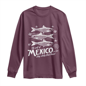 Gulf of Mexico Long Sleeve Shirt Golfo de México 1550 Texas Alabama Florida Beach TS10 Maroon Print Your Wear